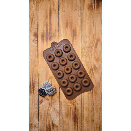 Silikonová formička donutky - hnědá