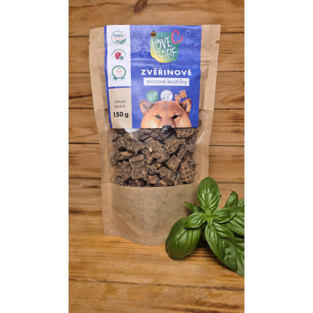 100 % Zvěřinové maso na kostičky 150 g